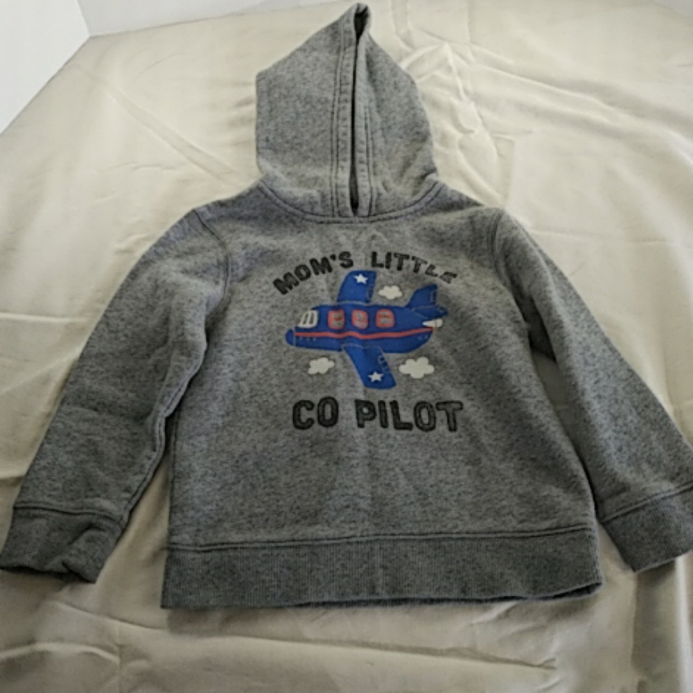 Boys 4T Jumping Bean Grey Hoodie w/ Plane